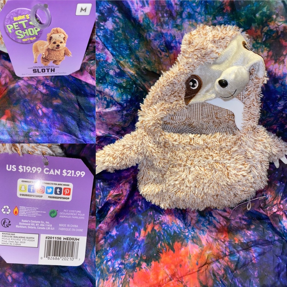 Sloth pet costume dog cat Halloween